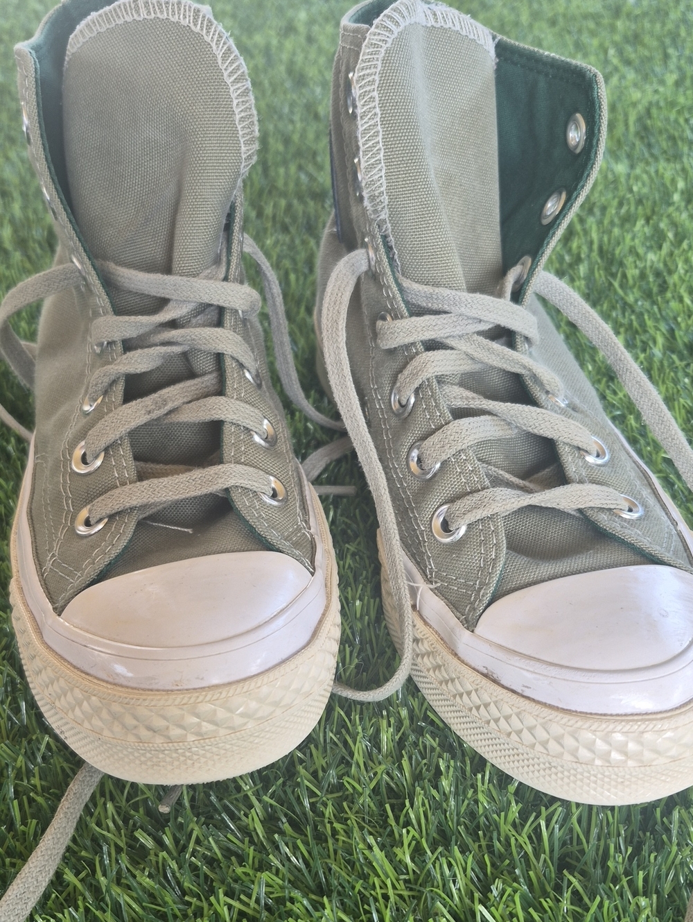 Converse Kids High-Top Sneakers in Olive/Beige